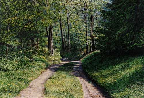 Arthur Woods Nature Paintings: Embracher Waldweg 